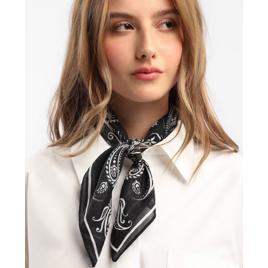 Lenço feminino bandana paisley - Preto