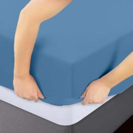 Lençol Avulso King c/Elástico Percal Flex 400 Fios Ultra Macio e Resistente Azul