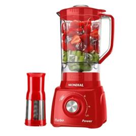 Liquidificador Premium Turbo Power Mondial 3 Velocidades Vermelho