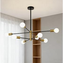 Luminária Lustre Teto Decorativa Moderno Jantar 8 Lâmpadas