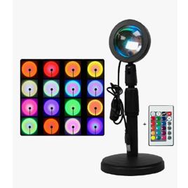 Luminária Por Do Sol Luz Noturna Led Sunset Com Remoto Usb