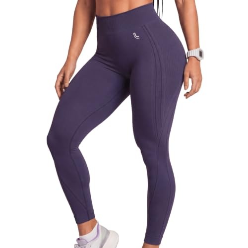 Lupo Calça Legging Feminina Esportiva Em Poliamida Texturizada a Ar Sem Costura, Purple, P