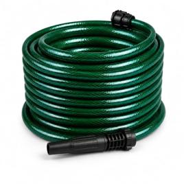 Mangueira para Jardim 30m, PVC Reforçado com Tripla Camada, Verde, Alta Pressão 289 psi, Flexível, com Esguicho Regulável e Conector