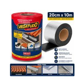 Manta Asfáltica Dryko Vedatudo 20cm X 10m Aluminizada