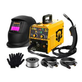 Maquina Inversora De Solda Mig Sem Gás 130a 3 Em 1 Tig Lift Com Acessórios Amarelo The Black Tools