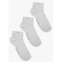 Meia Calvin Klein Cano Curto Branca Kit 3 Pares