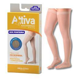 Meia de Compressão Coxa Attiva Alta 20-30 Mmhg Natural Feminino