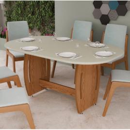 Mesa De Jantar Oval Moderna Mdf Para 6 Lugar Sala De Jantar