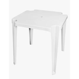Mesa Em Plástico Quadrada Monobloco Gold Branca 70x70cm Cor Branco