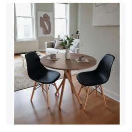 Mesa Jantar Redonda Madeira 80cm Estilo Industrial
