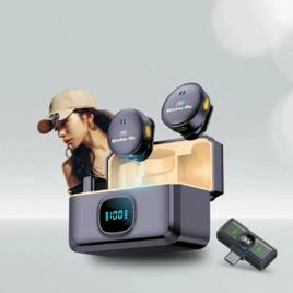 Microfone De Lapela Sem Fio De Nível Profissional, Alta Sensibilidade, Conector Type-c, Bluetooth 5.0