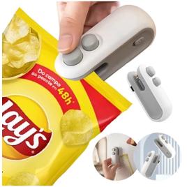 Mini Máquina Seladora Portátil 2 Em 1 Saco Plástico Embalagen Carregamento Usb Elétrica