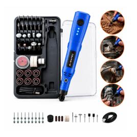 Mini Retífica Portátil Kit Profissional 76 em 1 Potente Sem fio Recarregável