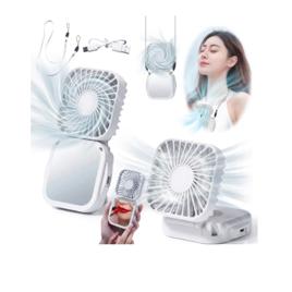 Mini Ventilador De Mão Portátil Espelho Cílios Usb Recarregável Dobrável 3 Velocidades