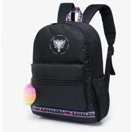 Mochila Escolar Bolsa Feminina Cavalera Chaveiro