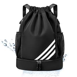 Mochila Esportiva com Cordão, Separação seca e húmida, Mochila de grande capacidade
