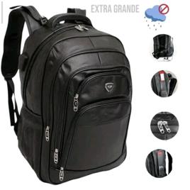 Mochila Masculina Executiva Impermeável Couro Grande Capacidade 16L