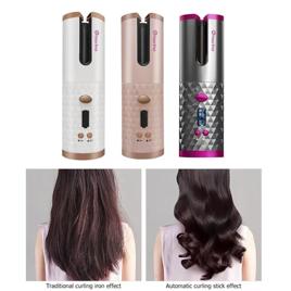 Modelador de cabelo automático sem fio com bateria recarregável de cerâmica embutida JORGE