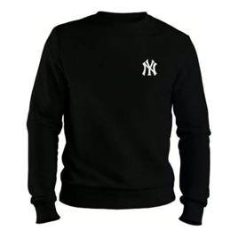 Moletom Masculino New York Gola Careca Macio Flanelado Tecido Premium - Preto/M