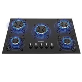 MONDIAL Cooktop a Gás, 5 Bocas, Preto/Inox, Bivolt