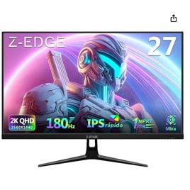 Monitor Gamer 27 polegadas 2K, 180Hz, QHD 2560 x 1440, IPS rápido 1 ms, FreeSync