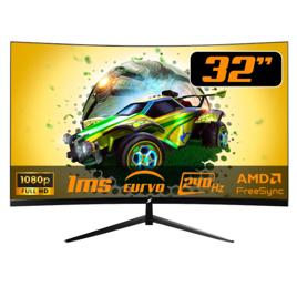 Monitor Gamer SuperFrame Ultra, 32 Pol, Curvo, Full HD, 1ms, 240Hz, VA, HDR, FreeSync/G-Sync, HDMI/DP