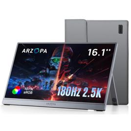 ARZOPA Z3FC 16,1'' 180Hz 2,5K QHD Com Bolsa - Cinza