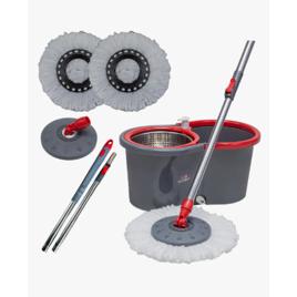 Mop Giratório Condor Balde Inox 13 Litros + Refil Microfibra + Cabo Longo 1,4 Metros
