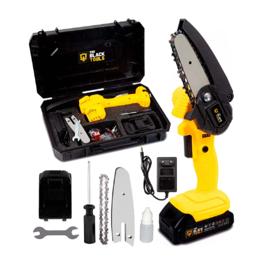 Mini Motosserra BTS-100 Bateria Recarregável 21v The Black Tools Cor Amarelo