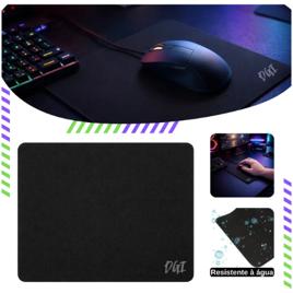 Mouse Pad Preto Escritório Office Liso Sem Estampa Borracha Antiderrapante 18x22cm