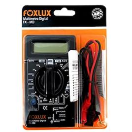Multímetro Digital Foxlux com Teste de Continuidade e Bipe – Medição AC/DC, Resistência e Display LCD