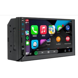 Multimídia Mp5 2 din tela 7" Full Touch, Fm, Usb, Sd, Auxiliar, Bluetooth, Espelha Android e Ios, Carplay e Android