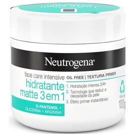 Neutrogena Hidratante Facial Matte 3 em 1 Face Care Intensive, 100g