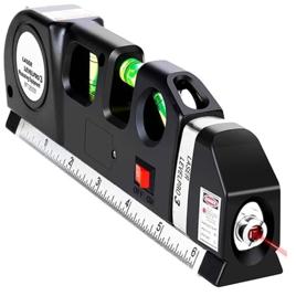 Nível a Laser Multiuso Profissional 4 em 1 com Trena Fita Métrica de 2.5m