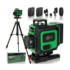 Nível A Laser Verde 16 Linhas + Tripé + 2 Baterias