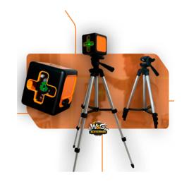 Nível A Laser Verde 2 Linhas Esquadro + Suporte + Tripé Profissional Prumo 20m