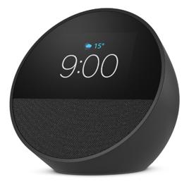 Echo Spot com Alexa (Geração mais recente) | Despertador inteligente com som vibrante | Cor Preta, com Acesso Antecipado à Alexa+