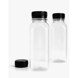 Pack 20 Garrafas PET Plásticas Transparentes de 300 mL com Tampa