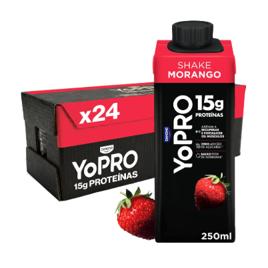 Pack YoPRO Bebida Láctea UHT Morango 15g de Proteínas 250ml - 24 Unidades