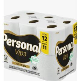 Pacote Papel Higiênico Vip3 Folha Tripla 12 Rolos Personal