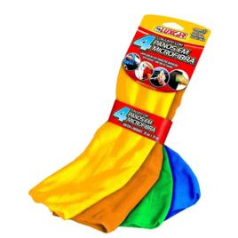 Panos Em Microfibra Luxcar Conjunto Com 4 Un - 35x35 Cm Cor Sortido