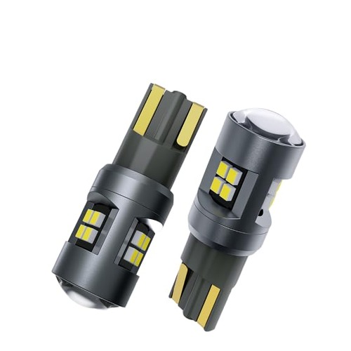 Par de Lâmpadas LED T10 com 16 LEDs SMD 3030, Cor Branca 6000K, Compatível com 12V/24V e Sistema Canbus, Ideal para Luz de Posição, Placa ou Seta Automotiva