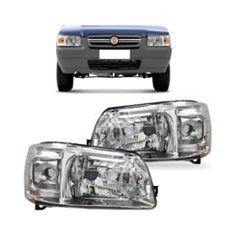 Par Farol Fiat Uno Mille Fire Economy Cromado 2004 Até 2013