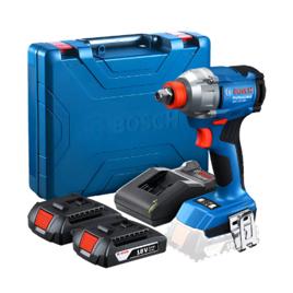 Parafusadeira Chave De Impacto 1/2'' Gdx 18v-285 + 2 Baterias GBA 2ah, Maleta, Carregador GAL 18V-20 Bivolt Bosch