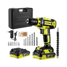 Parafusadeira de Impacto DESOON 20V Com Motor de Cobre, Maleta e 13 Acessórios