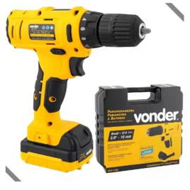 Parafusadeira Furadeira A Bateria Vonder Pfv120 Cor Amarelo Frequência 50hz 60hz Bivolt