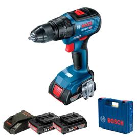Parafusadeira Furadeira Impacto Bosch GSB 18V-50 18V Brushless Com 2 baterias, 1 Carregador e Maleta