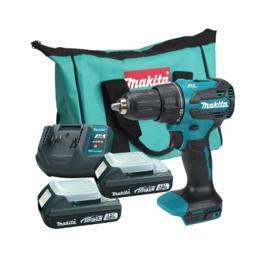 Parafusadeira Furadeira Impacto Makita Dhp490 18v 2 Baterias Azul-turquesa 18v