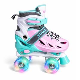 Patins Clássicos Quad Ajustável Rosa M 34-37 Yuupi