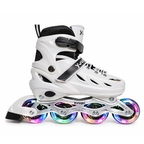 Patins Roller Inline Ajustável Branco P 30-33 Yuupi